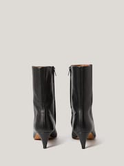 Jigsaw Black Leather Valerie Ankle Boots - Image 4 of 5
