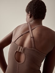 Chocolate Nude DD+ Firm Tummy Control Lightly Padded Lace Body - Image 6 of 6