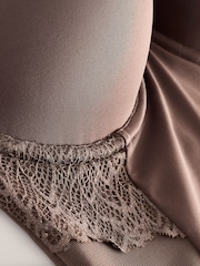 Chocolate Nude DD+ Firm Tummy Control Lightly Padded Lace Body - Image 9 of 9