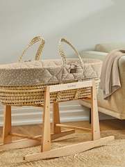 The Little Green Sheep Truffle Rice Natural Quilted Moses Basket And Mattress - Image 2 of 5