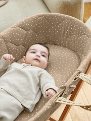 The Little Green Sheep Truffle Rice Natural Quilted Moses Basket And Mattress - Image 3 of 5