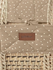 The Little Green Sheep Truffle Rice Natural Quilted Moses Basket And Mattress - Image 5 of 5