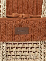 The Little Green Sheep Terracotta Knitted Moses Basket & Mattress - Image 3 of 5
