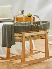 The Little Green Sheep Juniper Baby 100% Cotton Organic Knitted Cellular Blanket - Image 2 of 2