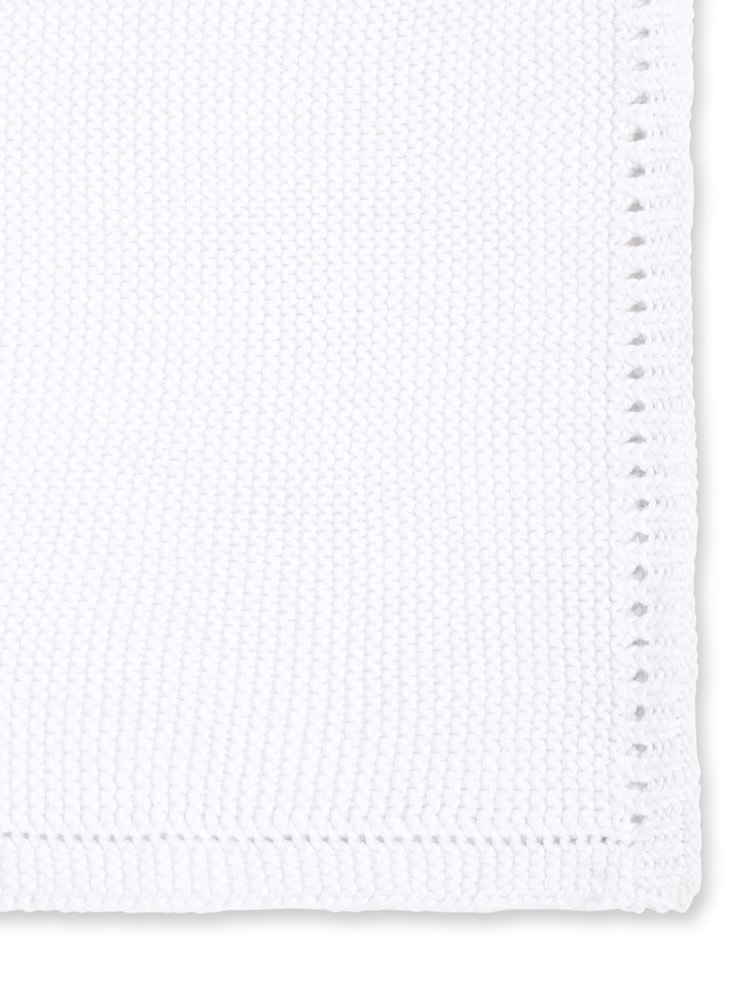 The Little Green Sheep White Baby 100% Cotton Organic Knitted Cellular Blanket - Image 2 of 4