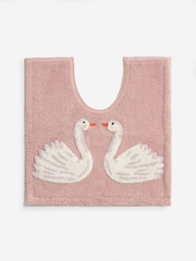 Pink Swan Print 100% Cotton Pedestal Mat - Image 1 of 1