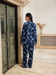 Chelsea Peers Blue 100% Organic Cotton Safari Watercolour Pyjamas - Image 2 of 5
