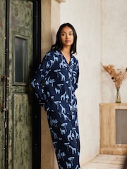 Chelsea Peers Blue 100% Organic Cotton Safari Watercolour Pyjamas - Image 4 of 5
