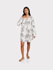 Chelsea Peers White Leopard Print 100% Cotton Nightshirt - Image 1 of 5