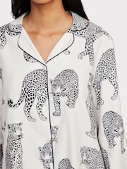 Chelsea Peers White Leopard Print 100% Cotton Nightshirt - Image 5 of 5