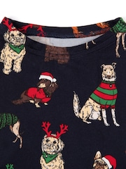 Chelsea Peers Blue Pet 12 Dogs of Christmas Print Pyjama T-Shirt - Image 4 of 4