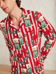 Chelsea Peers Red Christmas Dog & Wreath Print Long Pyjamas Set - Image 4 of 5
