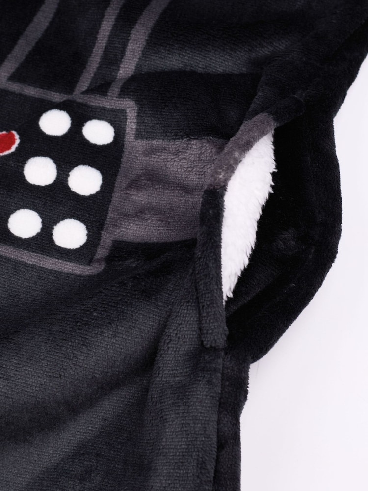 Vanilla Underground Black Mens Star Wars Blanket Hoodie - Image 5 of 6