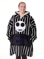 Vanilla Underground Black Unisex Disney Nightmare Before Christmas Adults Blanket Hoodie - Image 1 of 6