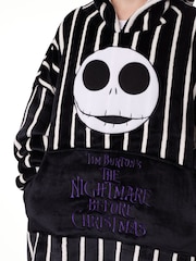 Vanilla Underground Black Unisex Disney Nightmare Before Christmas Adults Blanket Hoodie - Image 3 of 6