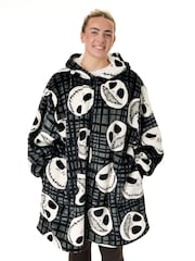 Vanilla Underground Black Unisex Disney Nightmare Before Christmas Adults Zip Blanket Hoodie - Image 1 of 6