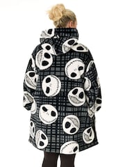 Vanilla Underground Black Unisex Disney Nightmare Before Christmas Adults Zip Blanket Hoodie - Image 2 of 6