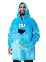 Vanilla Underground Blue Unisex Sesame Street Cookie Monster Adult Blanket Hoodie - Image 1 of 6