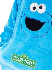 Vanilla Underground Blue Unisex Sesame Street Cookie Monster Adult Blanket Hoodie - Image 5 of 6