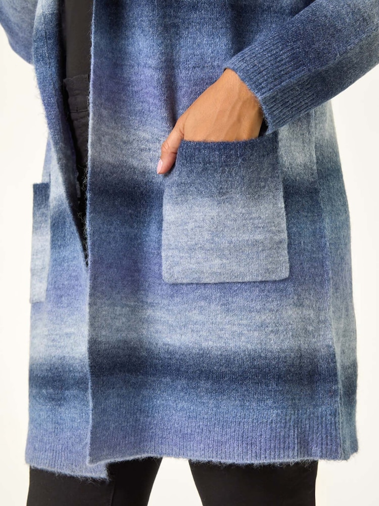 Roman Blue Spacedye Hooded Cardigan - Image 2 of 5