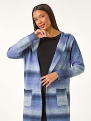 Roman Blue Spacedye Hooded Cardigan - Image 3 of 5