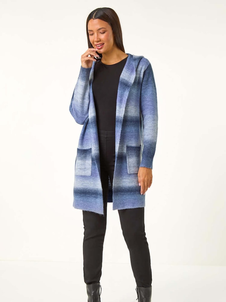 Roman Blue Spacedye Hooded Cardigan - Image 5 of 5