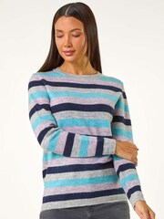 Roman Blue Stripe Soft Knit Jumper - Image 2 of 5