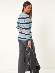 Roman Blue Stripe Soft Knit Jumper - Image 3 of 5