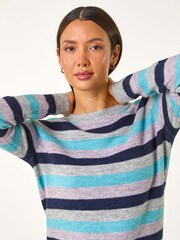 Roman Blue Stripe Soft Knit Jumper - Image 4 of 5