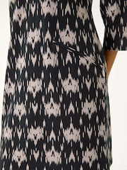 Roman Grey Abstract Zip Trim Shift Dress - Image 6 of 6