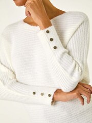 Roman White Fluffy Batwing Blouson Jumper - Image 2 of 5