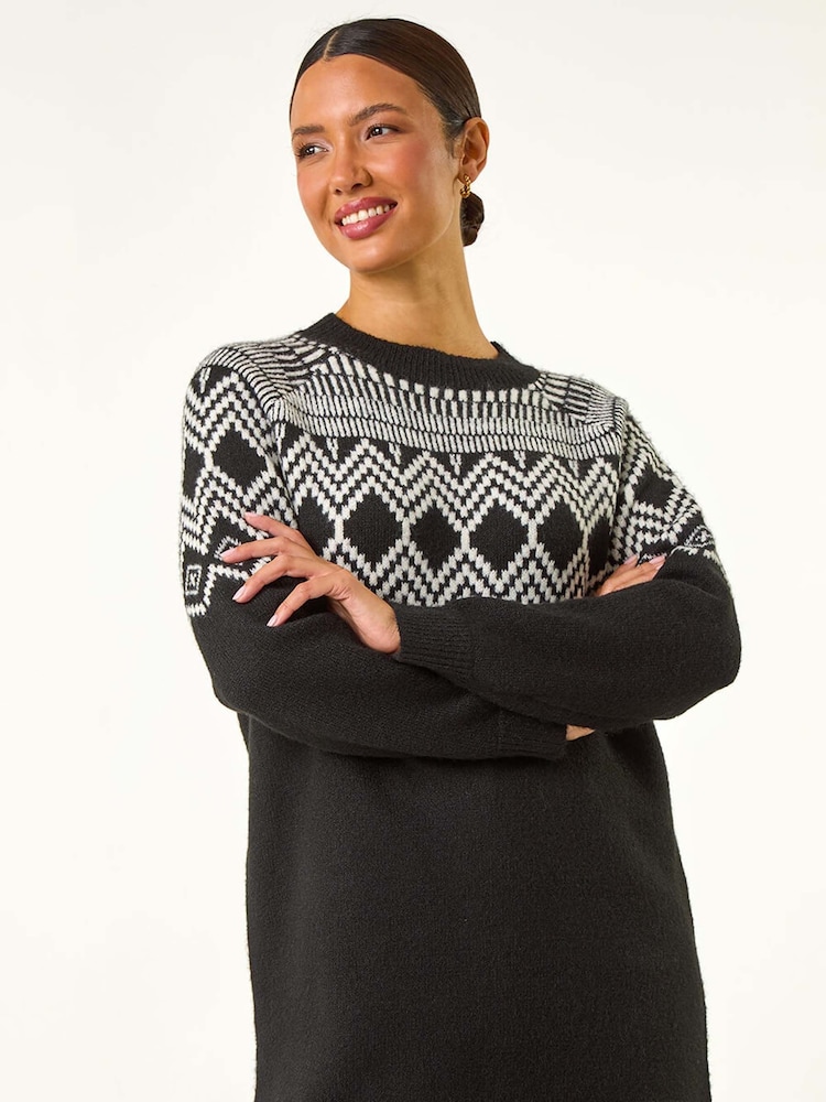 Roman Black Mono Tunic Knit Jumper - Image 1 of 5