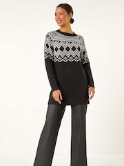 Roman Black Mono Tunic Knit Jumper - Image 5 of 5