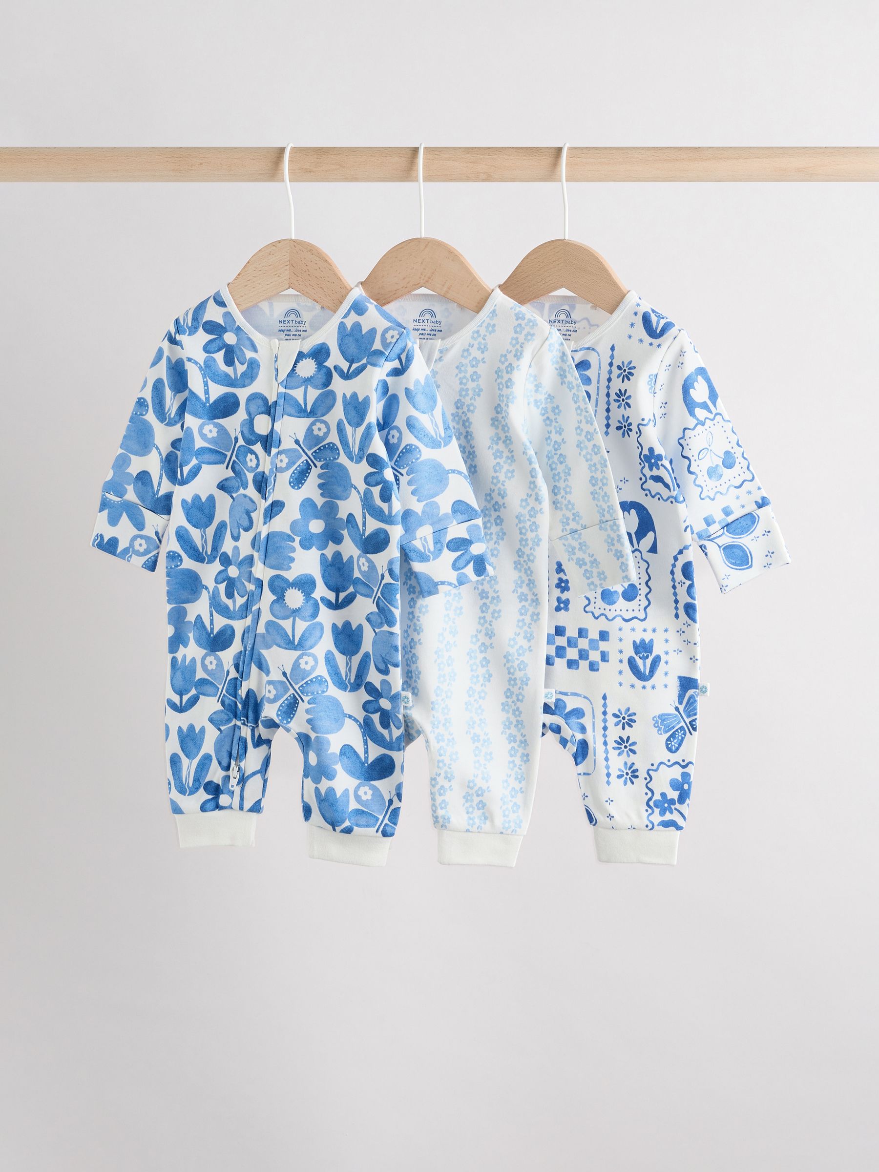 Lot De 3 Dors-biens Bébé Fille NEXT à Zip Double Sens - Pyjama Une Pièce Pratique, Lavage Machine 40°C
