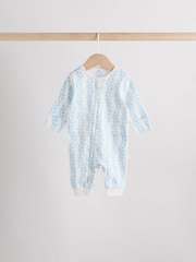 Blau - 100% Cotton Two Way Zip Baby Footless Sleepsuits 3 Pack (0mths-3yrs) - Bild 5 von 11
