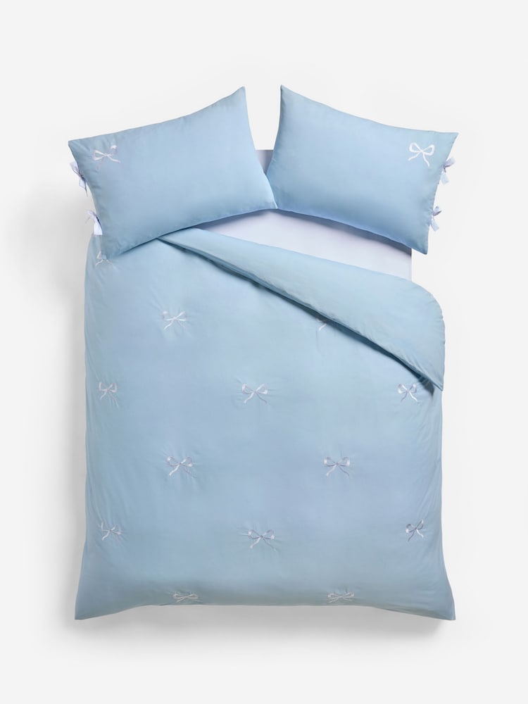 Bow Embroidered Duvet Cover and Pillowcase Set - Изображение 5 из 5