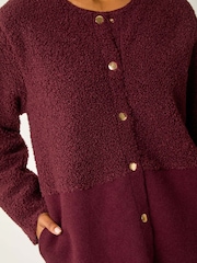 Roman Red Collarless Contrast Button Knit Jacket - Image 5 of 5