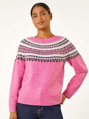 Roman Pink Pearl Embellished Printed Jumper - Image 3 of 6