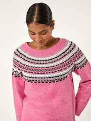Roman Pink Pearl Embellished Printed Jumper - Image 5 of 6