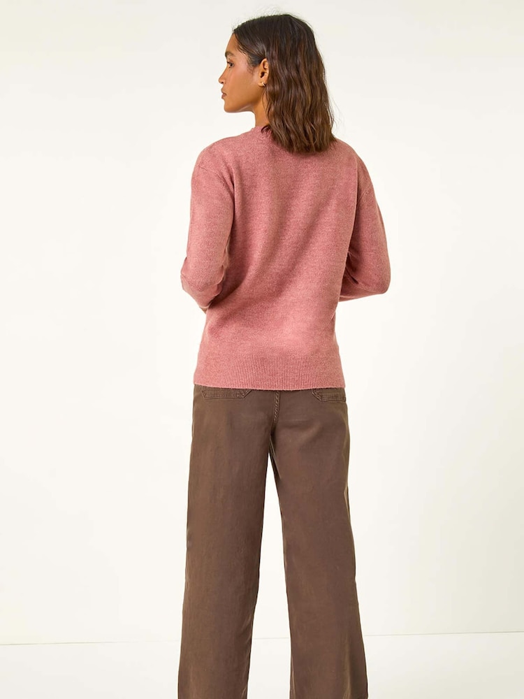 Roman Pink Star Detail Hotfix Crew Neck Jumper - Image 4 of 5