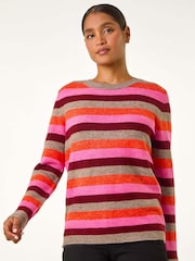 Roman Pink Stripe Soft Knit Jumper - Image 4 of 5