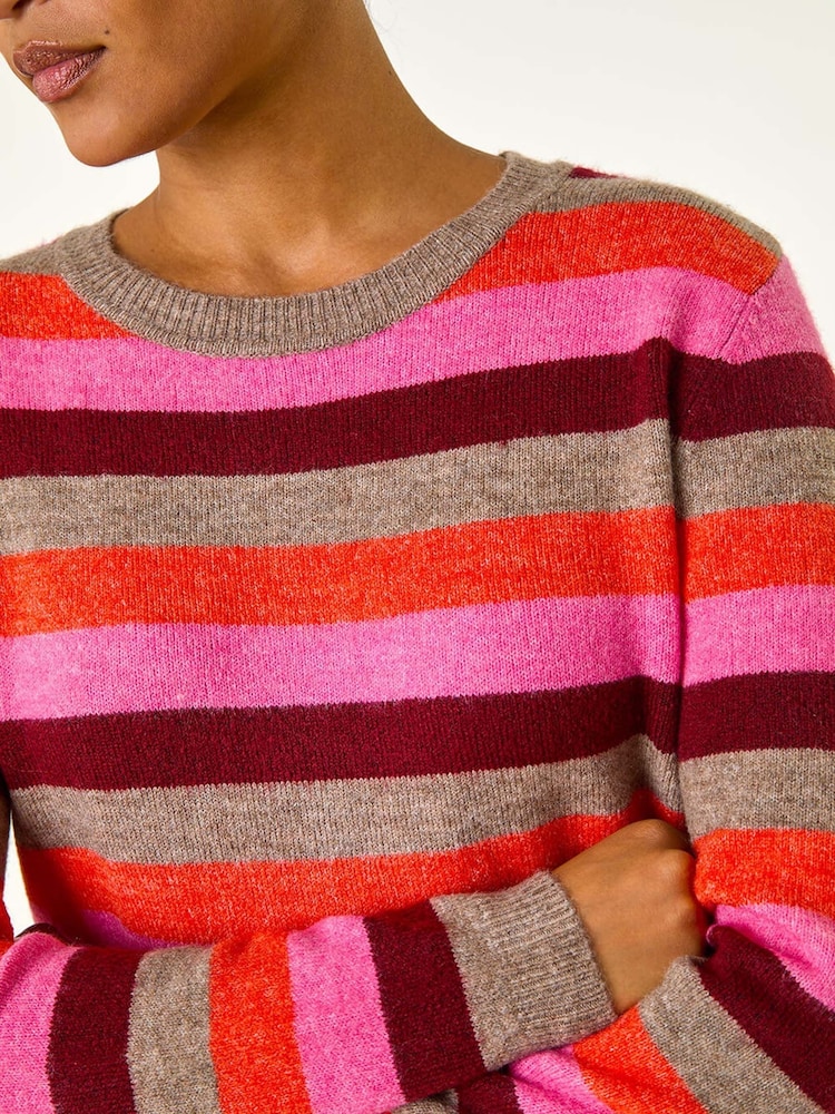 Roman Pink Stripe Soft Knit Jumper - Image 5 of 5