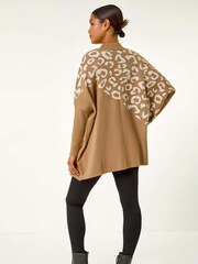 Roman Natural Leopard Print Knitted Jumper - Image 5 of 6