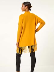 Roman Yellow Pocket Fringe Hem Knit Jumper - Image 5 of 5