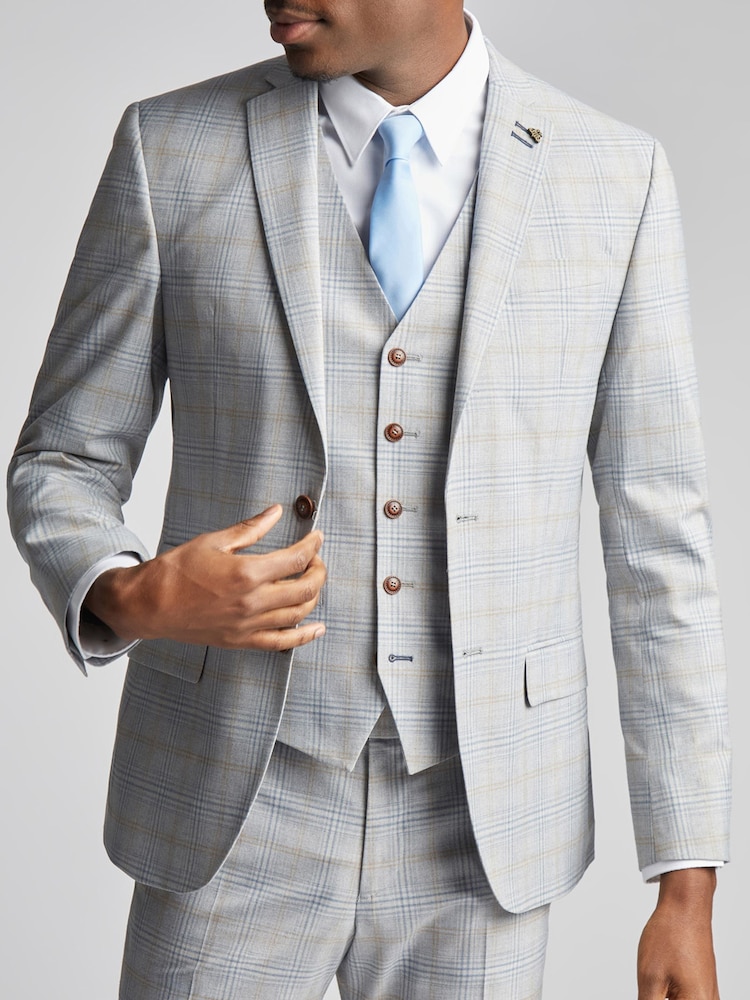 Antique Rogue Grey Agate Taupe Check Jacket - Image 1 of 6 Antique Rogue Grey Agate Taupe Check Jacket - Image 1 of 6