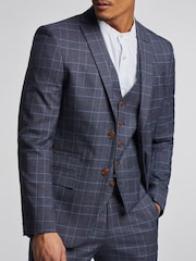 Antique Rogue Blue Overcheck Jacket - Image 1 of 5