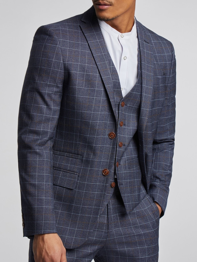 Antique Rogue Blue Overcheck Jacket - Image 1 of 5