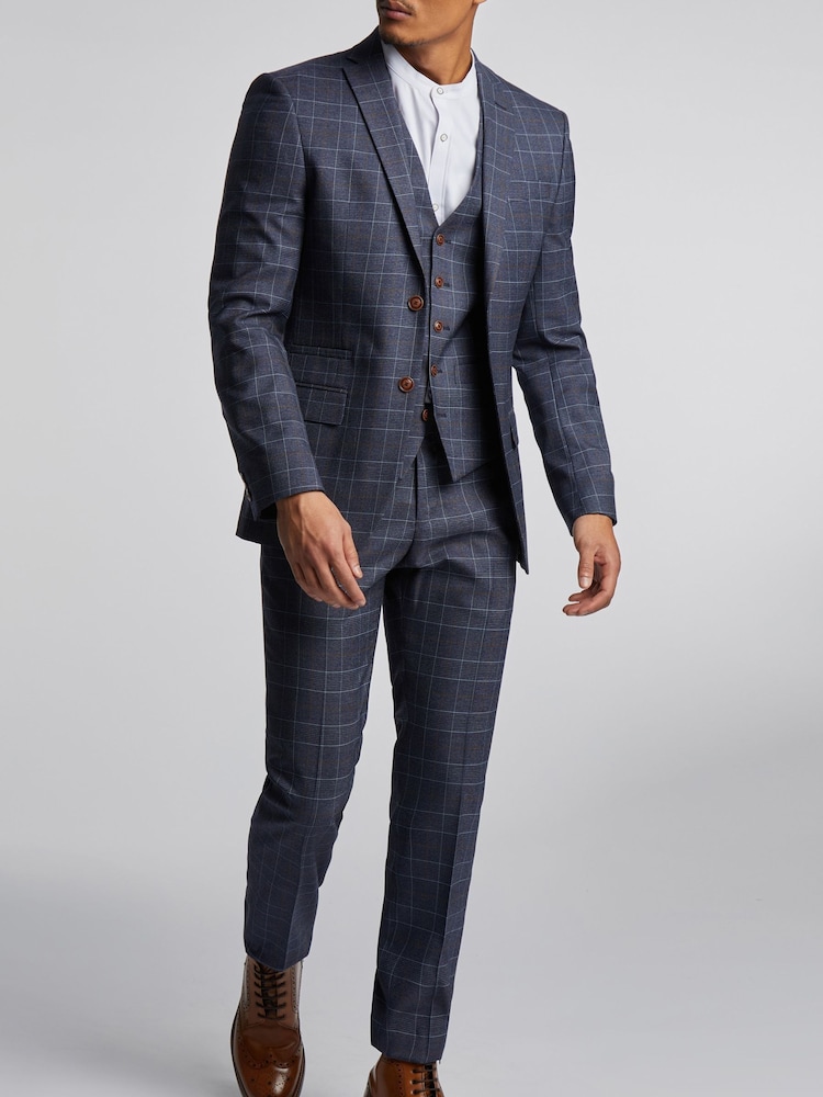 Antique Rogue Blue Overcheck Jacket - Image 2 of 5