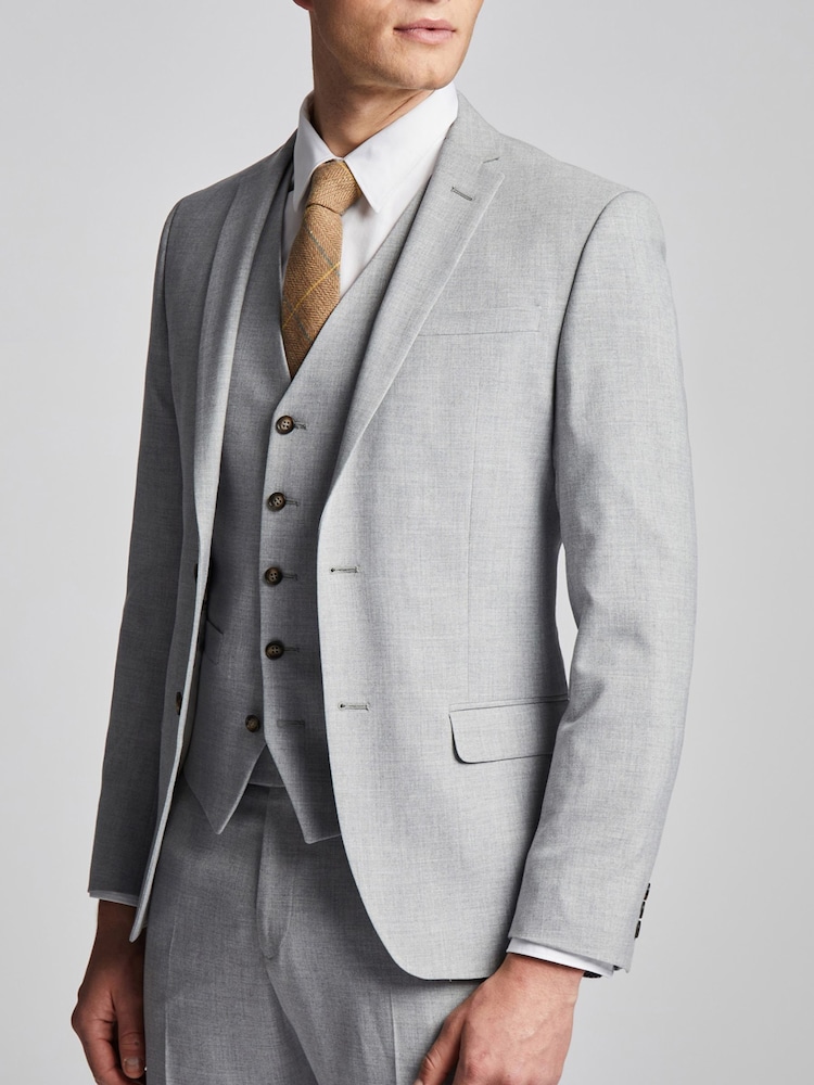 Antique Rogue Grey Plain Slim Jacket - Image 1 of 6