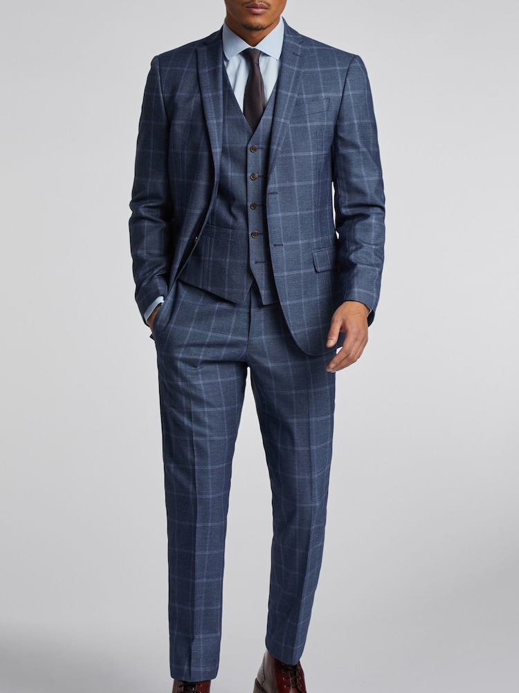 Antique Rogue Blue Windowpane Check Jacket - Image 2 of 6